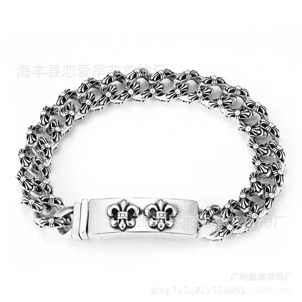 Chrome Hearts Fleur-de-Lis Link Bracelet Silver Jewelry - 1