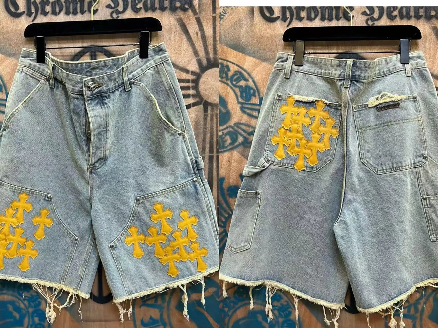 Chrome Hearts Cross-Embellished Distressed Denim Shorts - 9