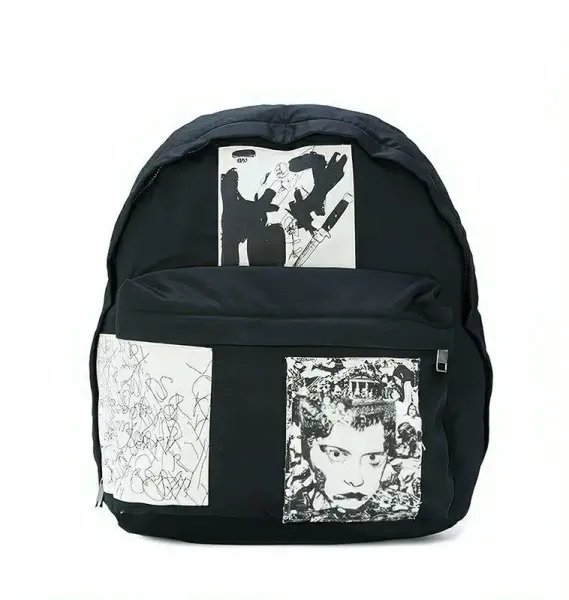 Comme des Garçons x Jean-Michel Basquiat Patchwork Backpack Black - 4