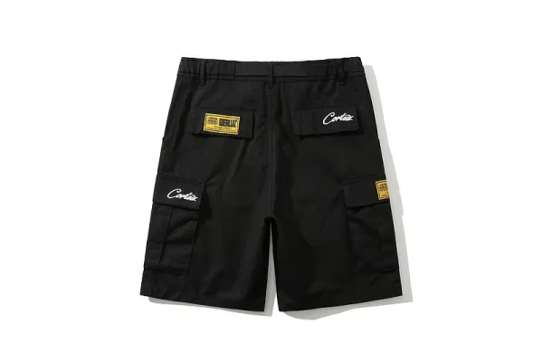 Design Cargo Shorts with Ship Graphic and Detachable Belt Navy - 11