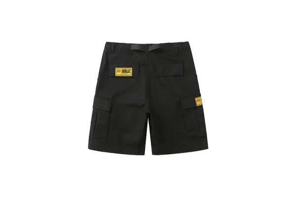 Design Cargo Shorts with Ship Graphic and Detachable Belt Navy - 24