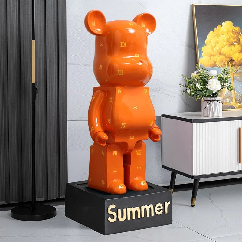 Medicom Toy Bearbrick Summer Orange Roman Numeral Art Figure Accessories