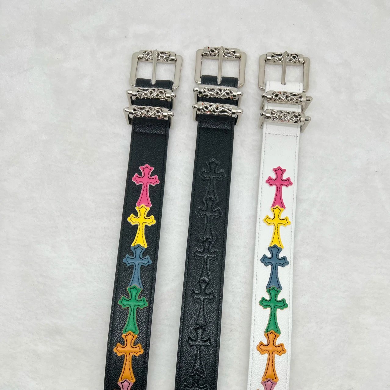 Chrome Hearts Rainbow Cross Leather Belt - 3