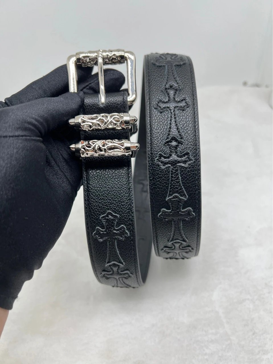 Chrome Hearts Rainbow Cross Leather Belt - 5
