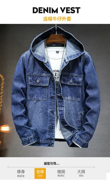 Design DS8965-2 Black Hooded Denim Jacket - 4
