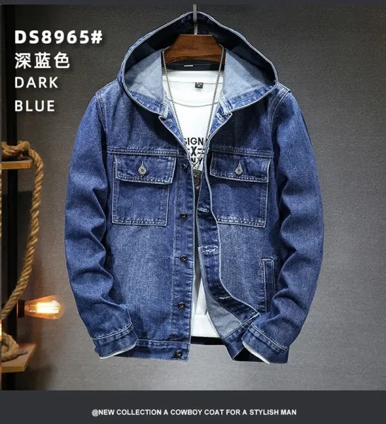 Design DS8965-2 Black Hooded Denim Jacket - 13