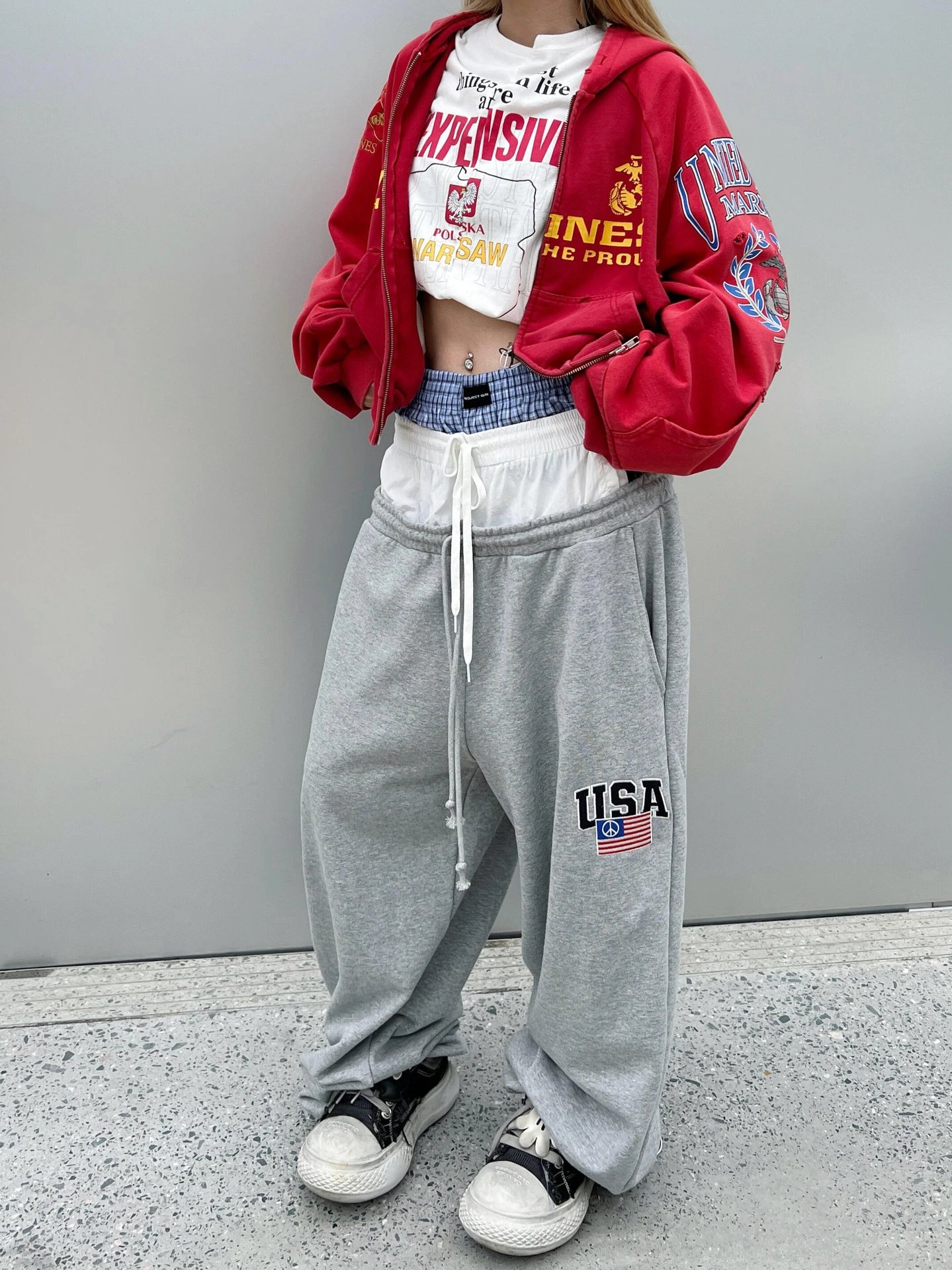 Design USA Graphic Sweatpants Gray - 6