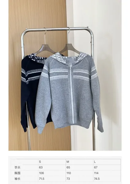 Dior Oblique Knit Hoodie Black / White - 5