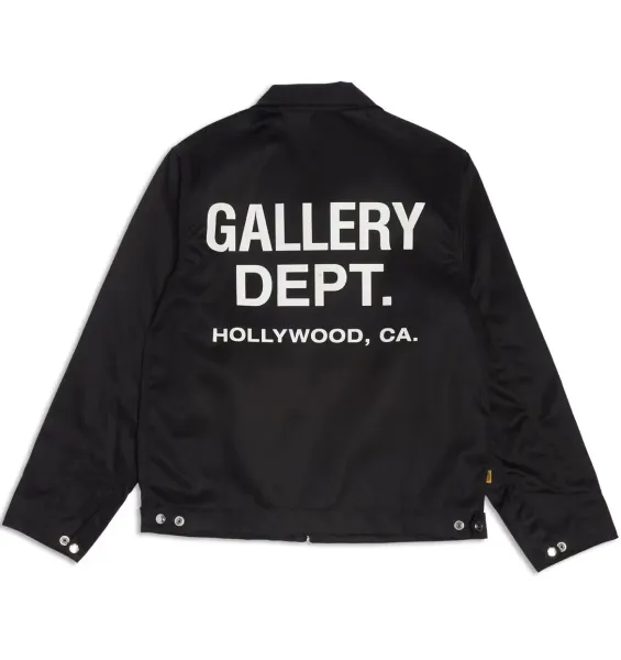 Gallery Dept Gallery Dept. Logo Zip-Up Jacket Black Outerwear Jacket - 6