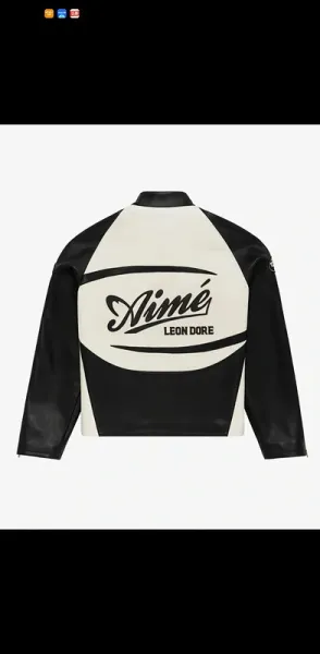 Aimé Leon Dore Leather Racing Jacket Black and White - 27