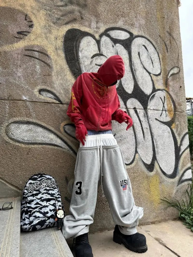 Design USA Graphic Sweatpants Gray - 8