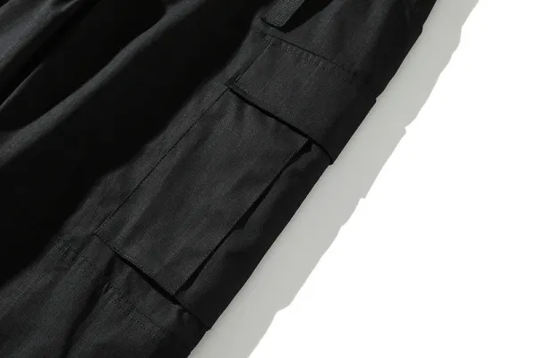 Design Cargo Pants with Neon Green Ship Logo Black - 7