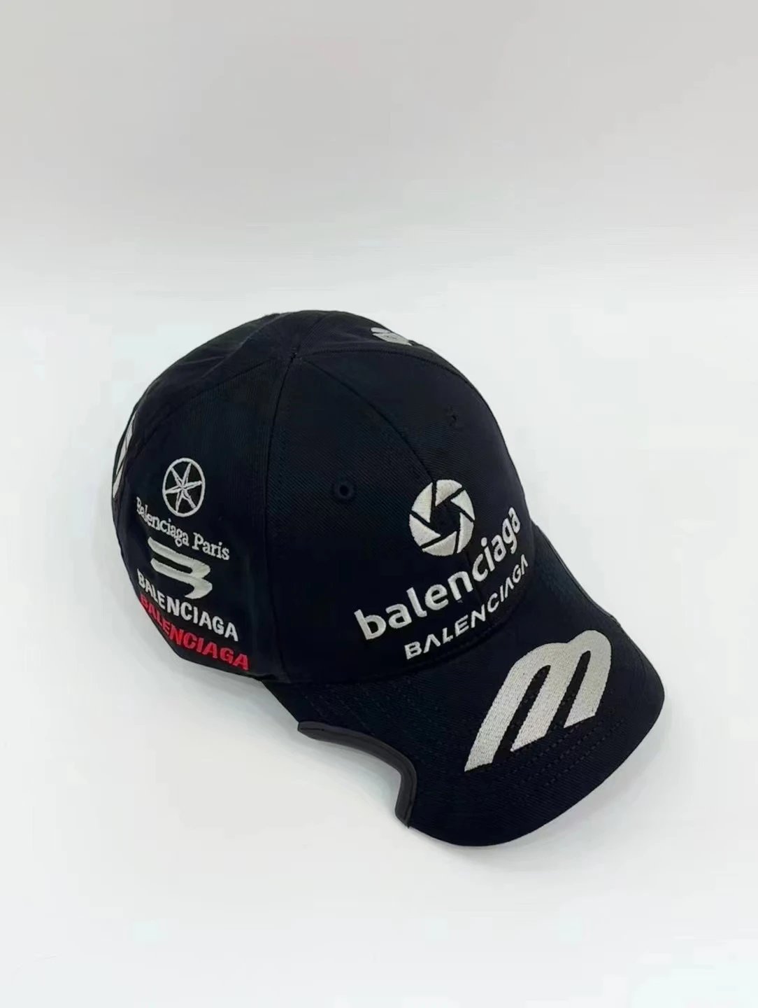 Balenciaga Logo-Print Baseball Cap Black