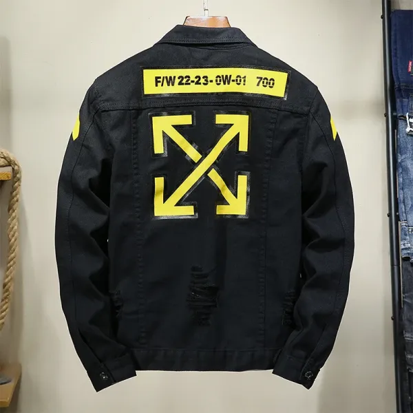 Off-White Diagonal Arrows Denim Jacket Black - 1