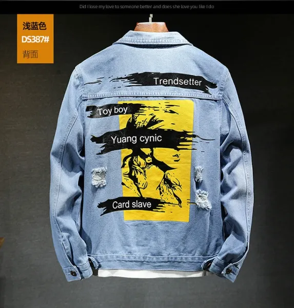 Design Trendsetter Toy Boy Yuang Cynic Card Slave Denim Jacket Black Denim Jacket - 25