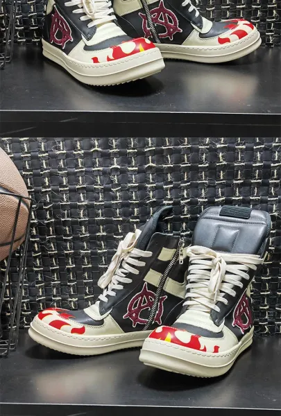 Design Flame Print High-Top Sneakers - 6