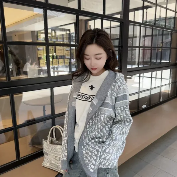 Dior Oblique Knit Hoodie Black / White - 4