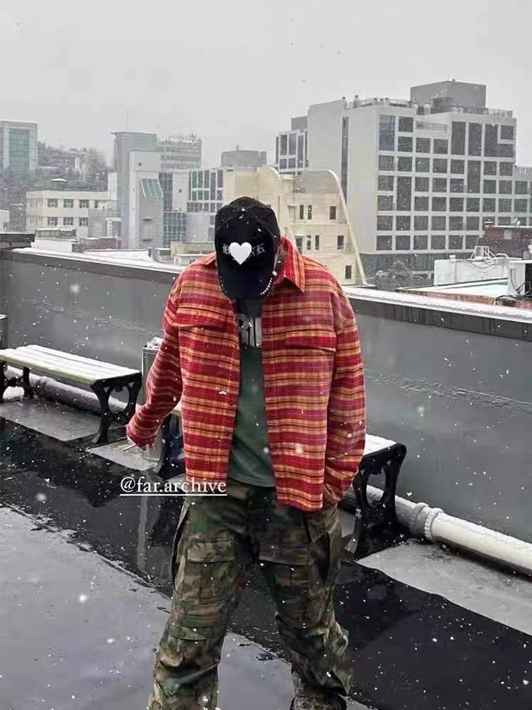 Design Flannel Shirt Red Yellow Plaid Shirt Tops.shirt - 5