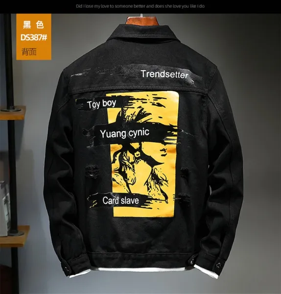 Design Trendsetter Toy Boy Yuang Cynic Card Slave Denim Jacket Black Denim Jacket - 23