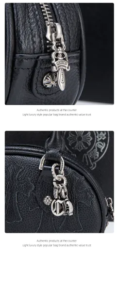 Chrome Hearts Mini Crossbody Bag White Leather with Cross Motif Handbag - 13