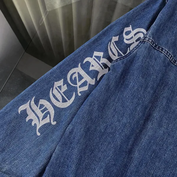 Chrome Hearts Denim Half-Zip Hoodie Blue - 12