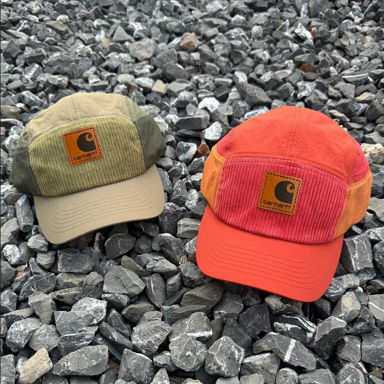 Carhartt Corduroy Panel 5-Panel Cap Beige Olive Hat - 2