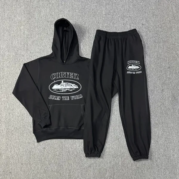 Design Ship Print Gray Sweatpants - 61