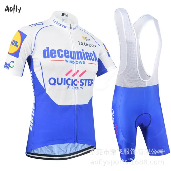 Design Deceuninck–Quick-Step Team Cycling Jersey and Shorts Set Blue / White Activewear - 2