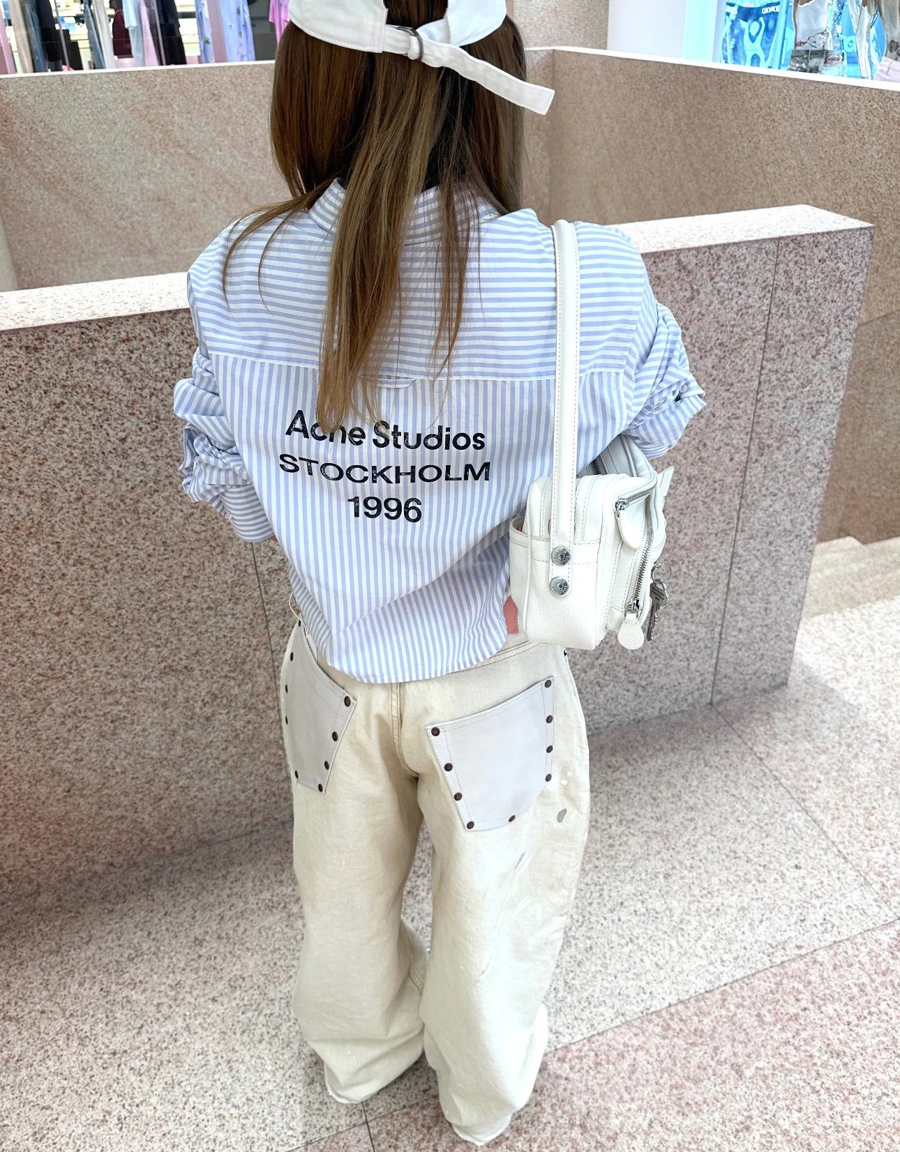 Design Wide-Leg Denim Pants with Patch Pockets Off-White Jeans - 11