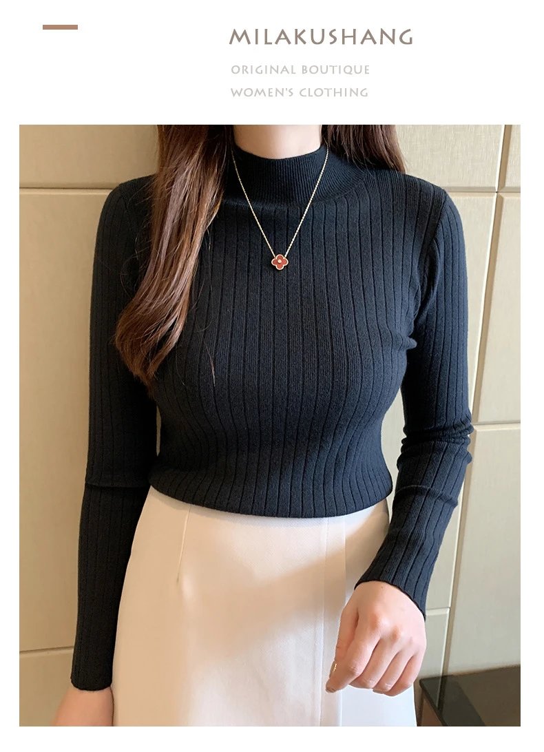 Design Ribbed Turtleneck Sweater Olive Green - 30