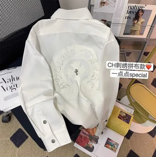 Chrome Hearts Embroidered Patchwork Shirt White - 3