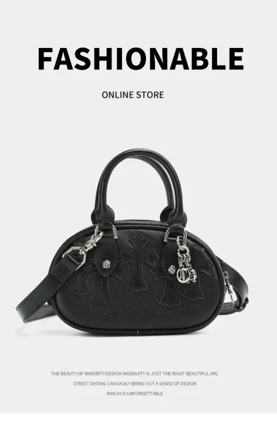 Chrome Hearts Mini Crossbody Bag White Leather with Cross Motif Handbag - 3