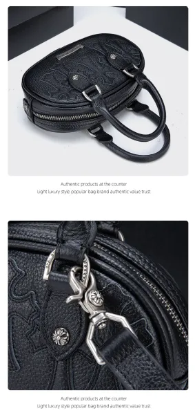 Chrome Hearts Mini Crossbody Bag White Leather with Cross Motif Handbag - 12