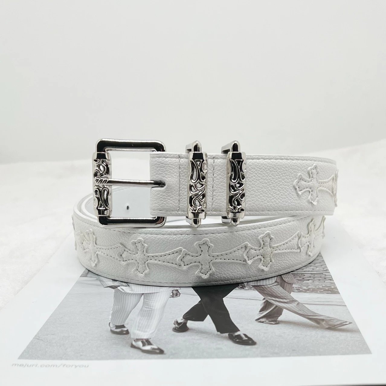Chrome Hearts Rainbow Cross Leather Belt - 2