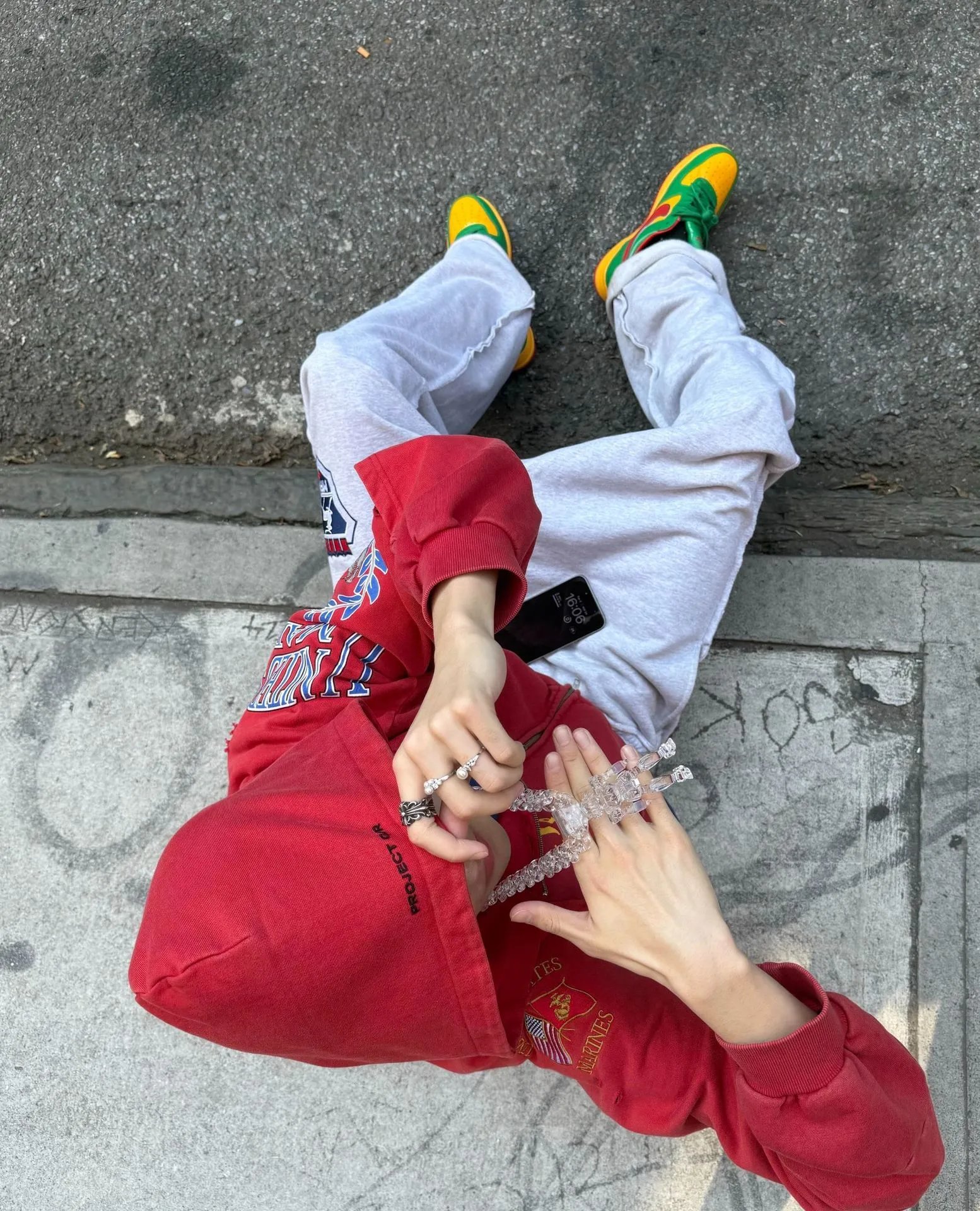 Design Marines x Unknown Brand Cropped Zip-Up Hoodie Red Hoodie - 22