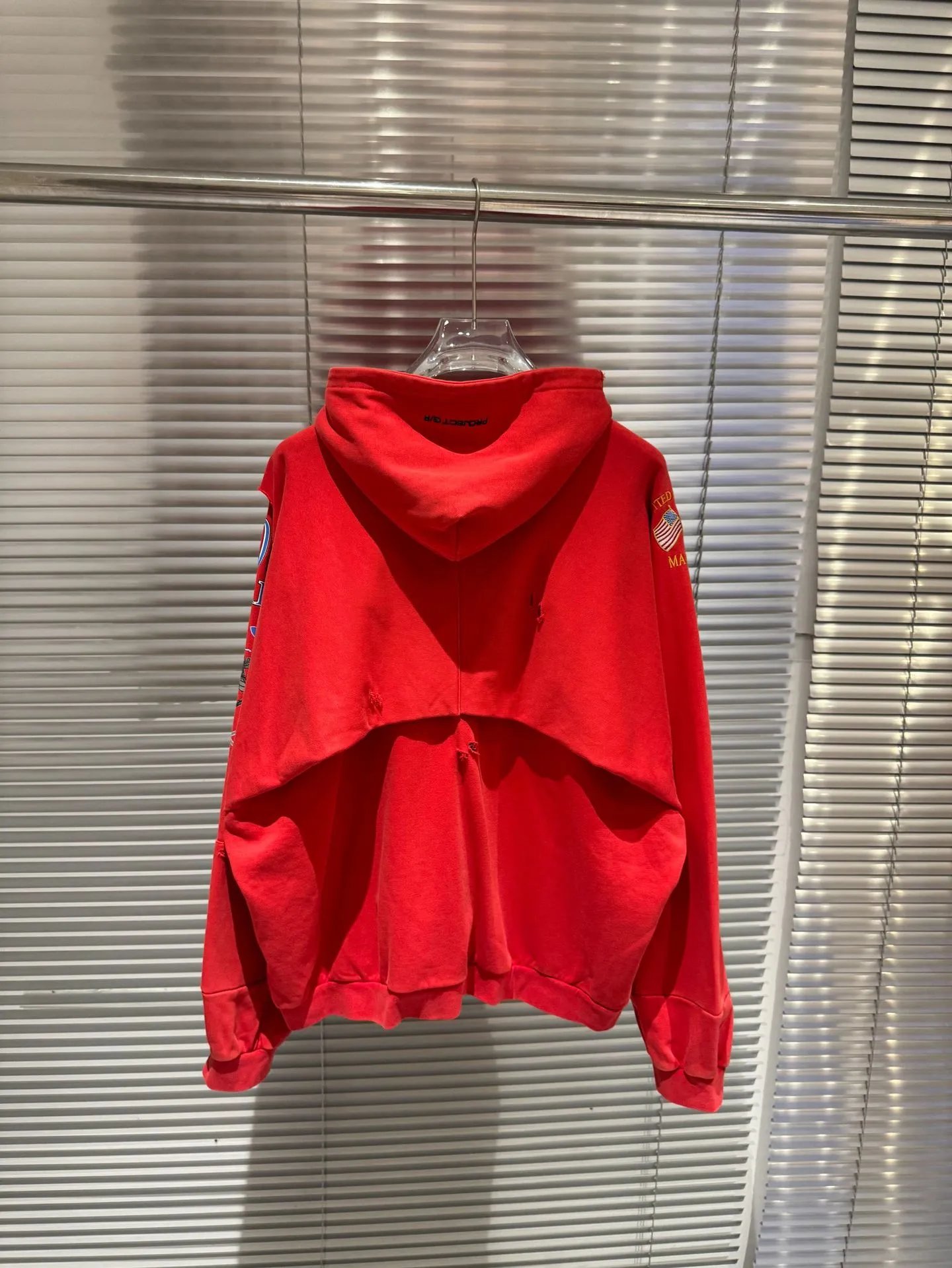Design Marines x Unknown Brand Cropped Zip-Up Hoodie Red Hoodie - 33