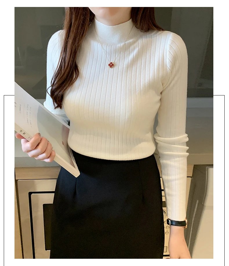 Design Ribbed Turtleneck Sweater Olive Green - 8