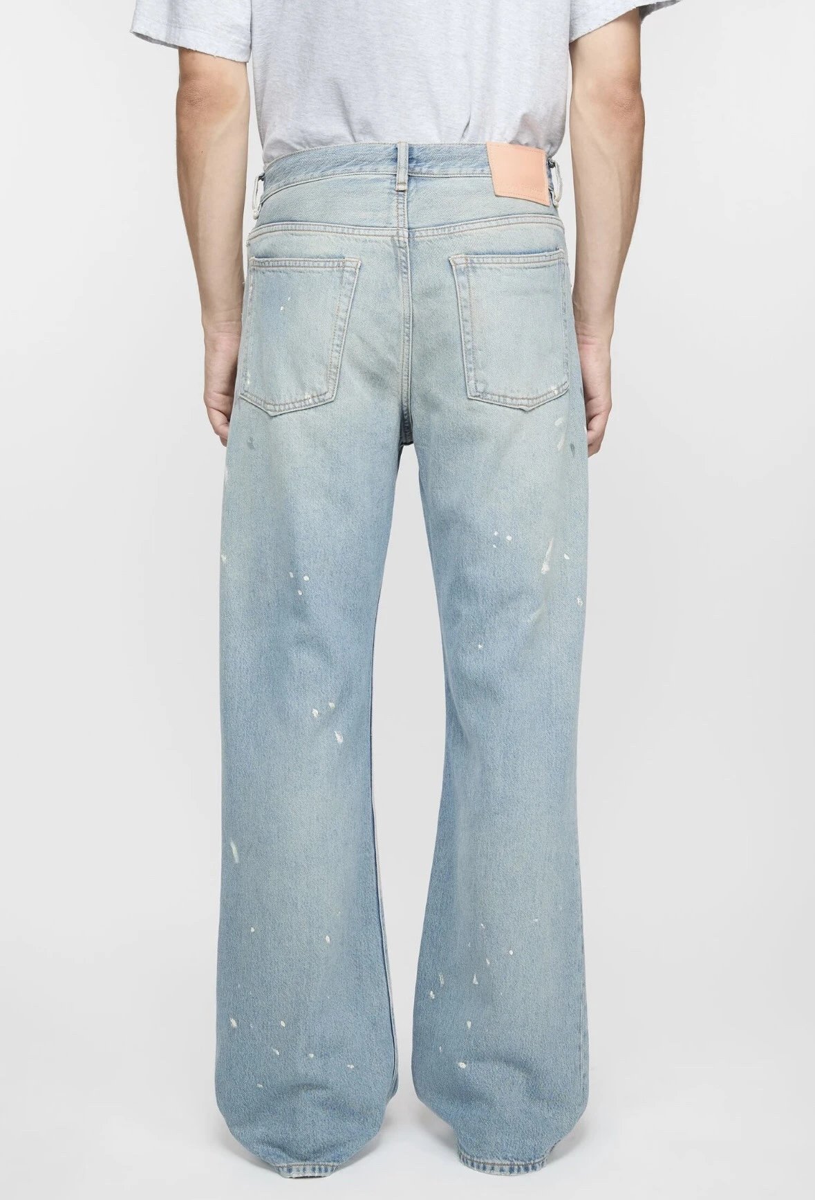 Levi's 501 Paint-Splatter Washed Light Blue Jeans - 8