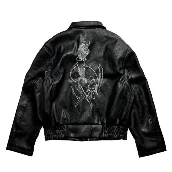 Enfants Riches Déprimés Paint-Splatter Leather Jacket Beige Outerwear - 29