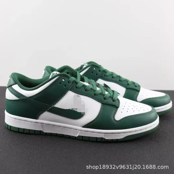 Nike Dunk Low Pine Green White Sneakers - 1