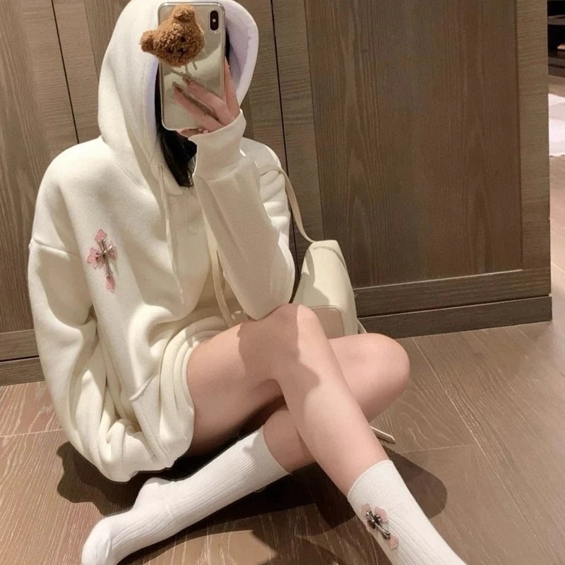 Chrome Hearts Embroidered Hoodie White with Pink Logo - 2