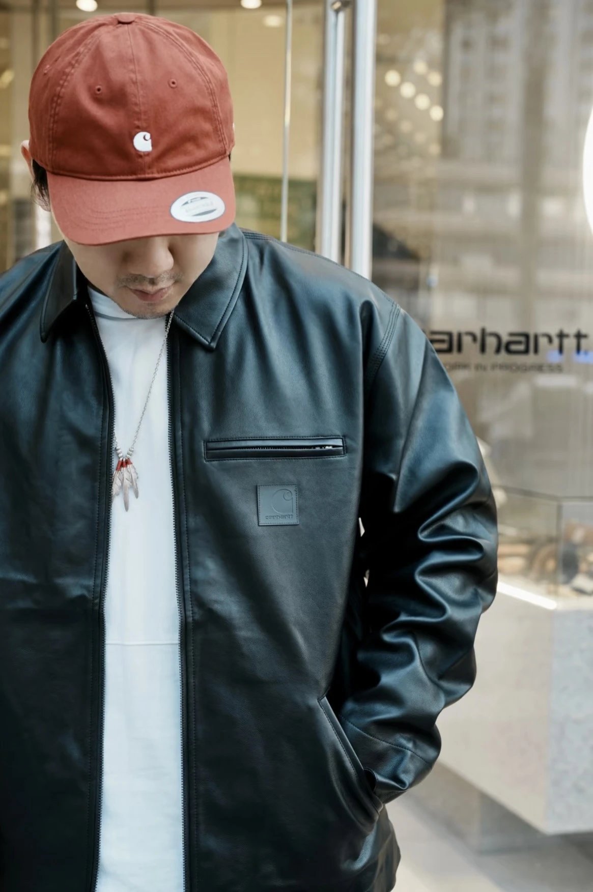 Carhartt Leather Jacket Black Leather-Jacket - 3