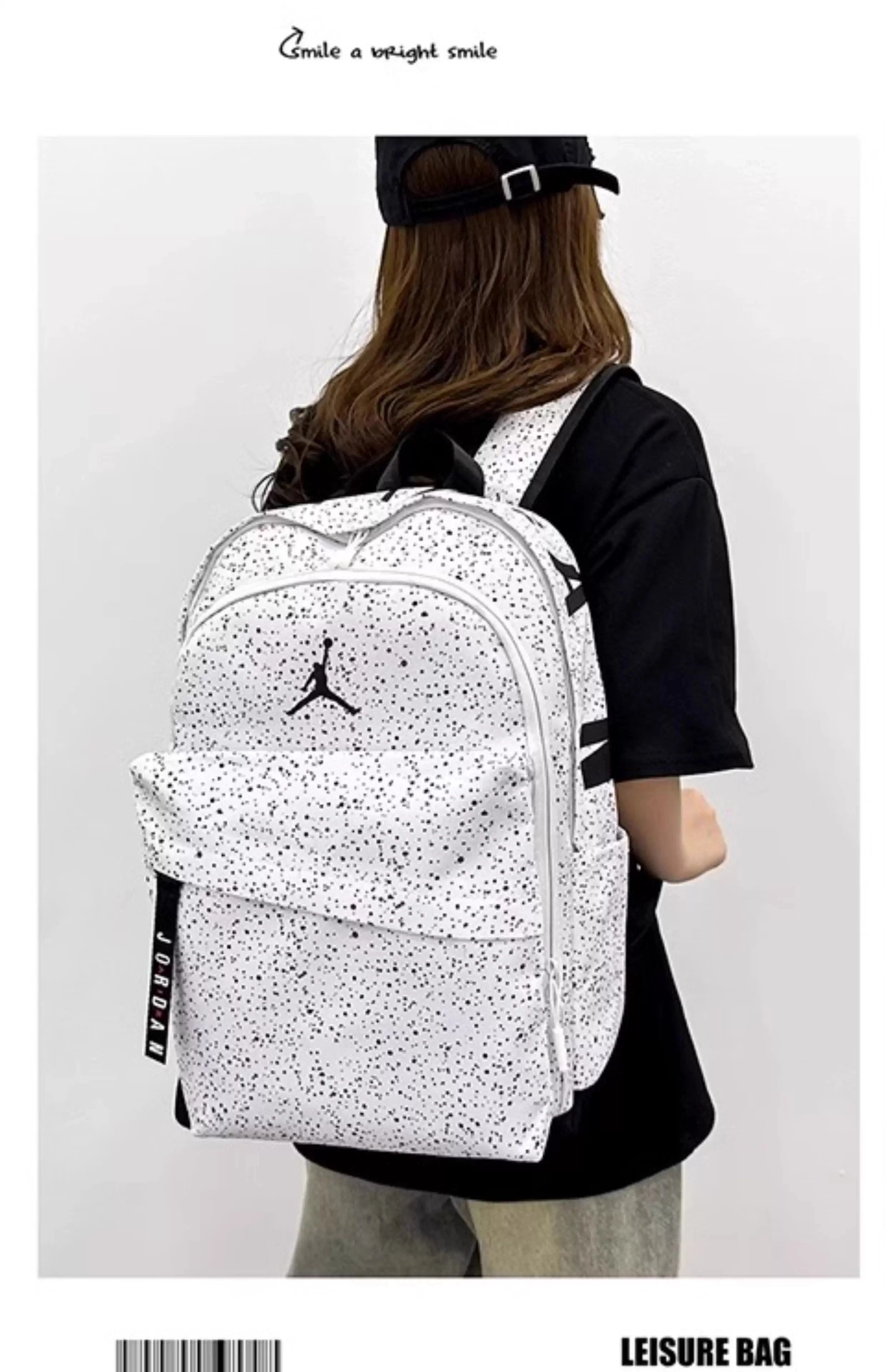 Air Jordan Graphic Print Backpack White Multicolor - 17