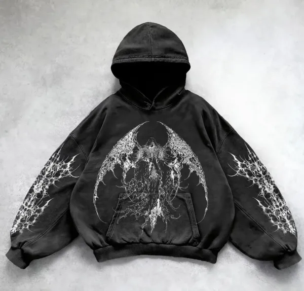 Design Angelic Decay Black Oversized Hoodie - 12