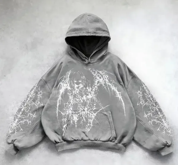 Design Angelic Decay Black Oversized Hoodie - 17