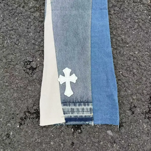Chrome Hearts Cross-Embroidered Patchwork Flare Jeans - 7