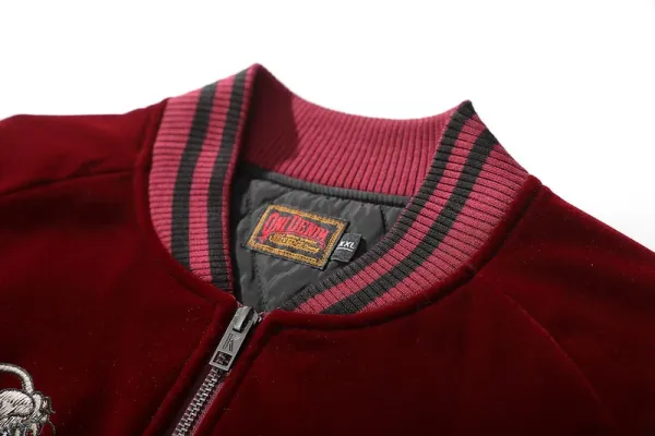 Design Dragon Embroidery Bomber Jacket Black Outerwear.jacket - 20