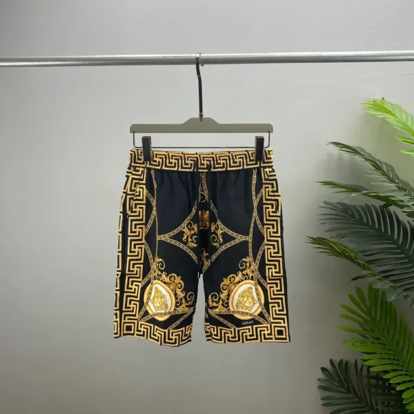 Versace Medusa Baroque Print Swim Shorts Black / Gold - 1