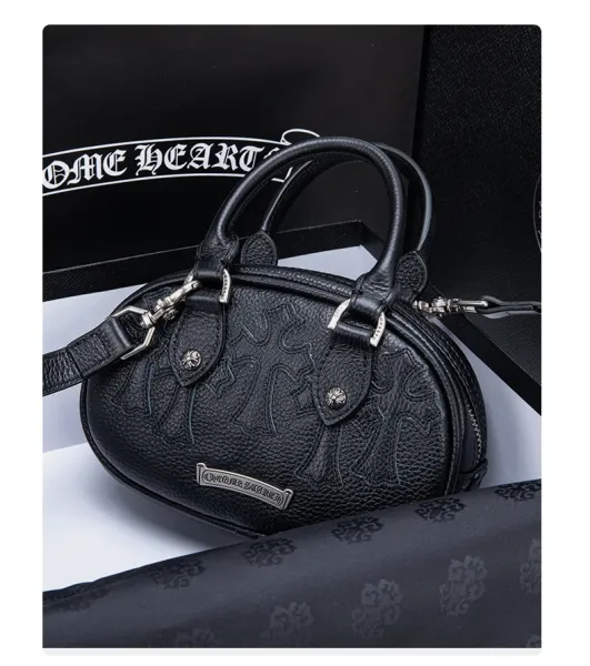 Chrome Hearts Mini Crossbody Bag White Leather with Cross Motif Handbag - 4