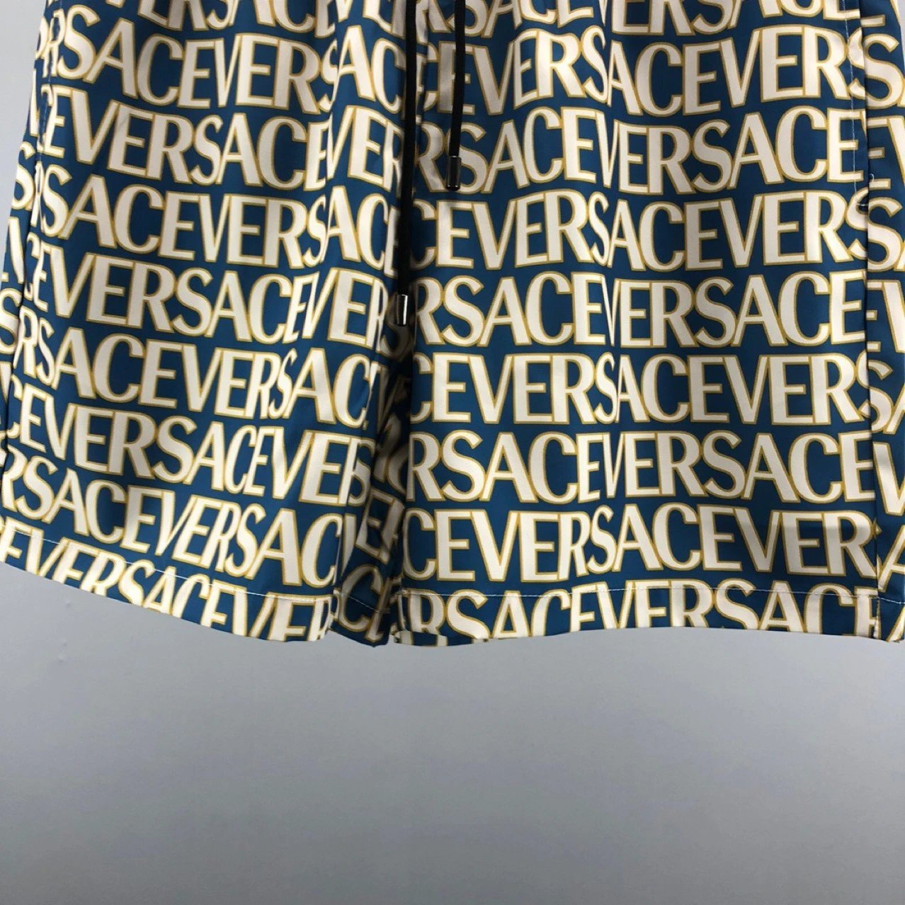 Versace Logo Print Swim Shorts Navy - 2